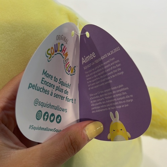 Squishmallows Easter bunny Yellow and Green Stuffed Animal Plush NWT - Picture 3 of 5